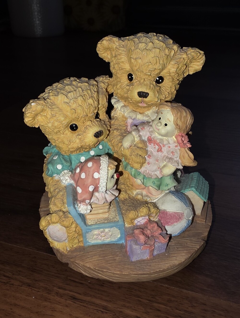 Hand Painted Teddy bear Nursery Figurine